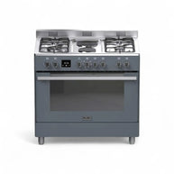 Elba 90cm 4 Gas Burner with 2 Electric Solid Plates & Electric Oven - Slate Grey