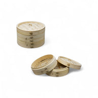 Regent 2-Tier Oriental Bamboo Steamer with Lid (134mm x 210mm)