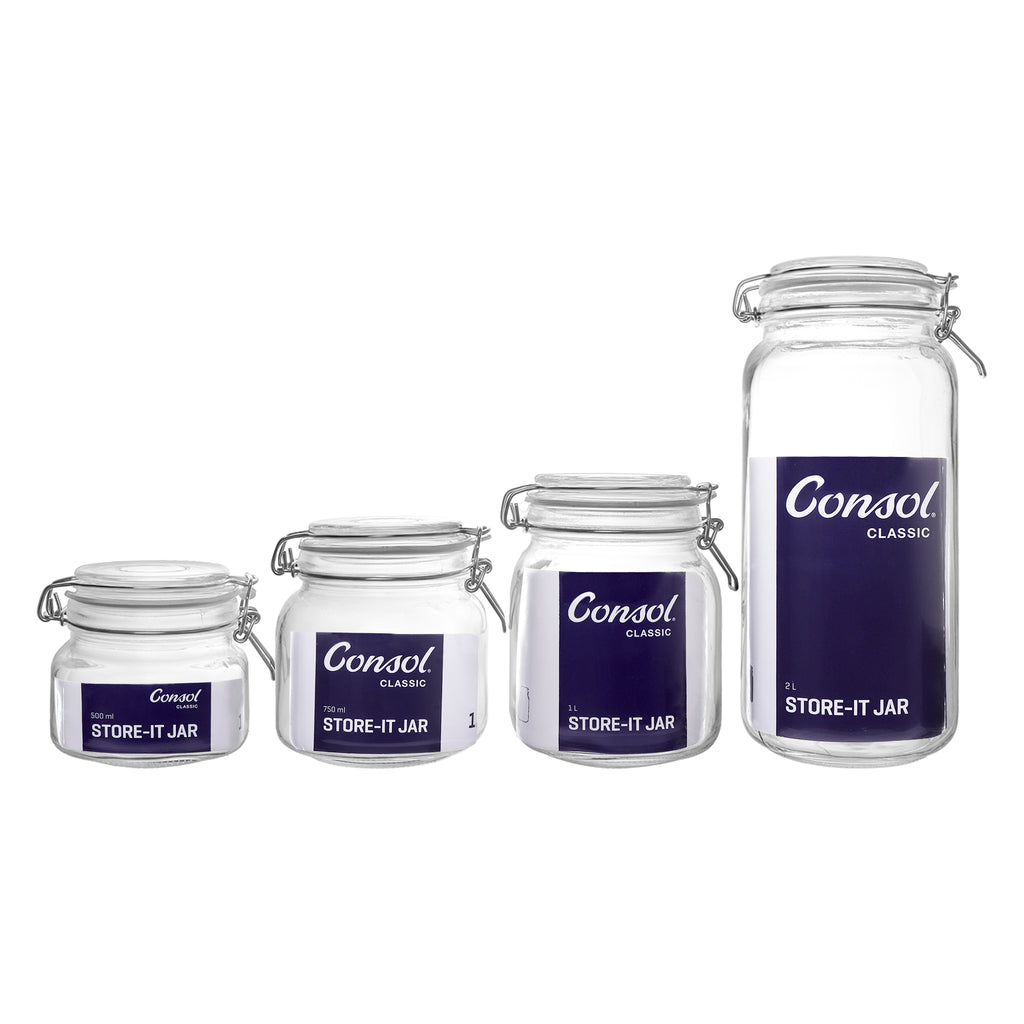 Consol Store-it Jar With Clip Top Lid