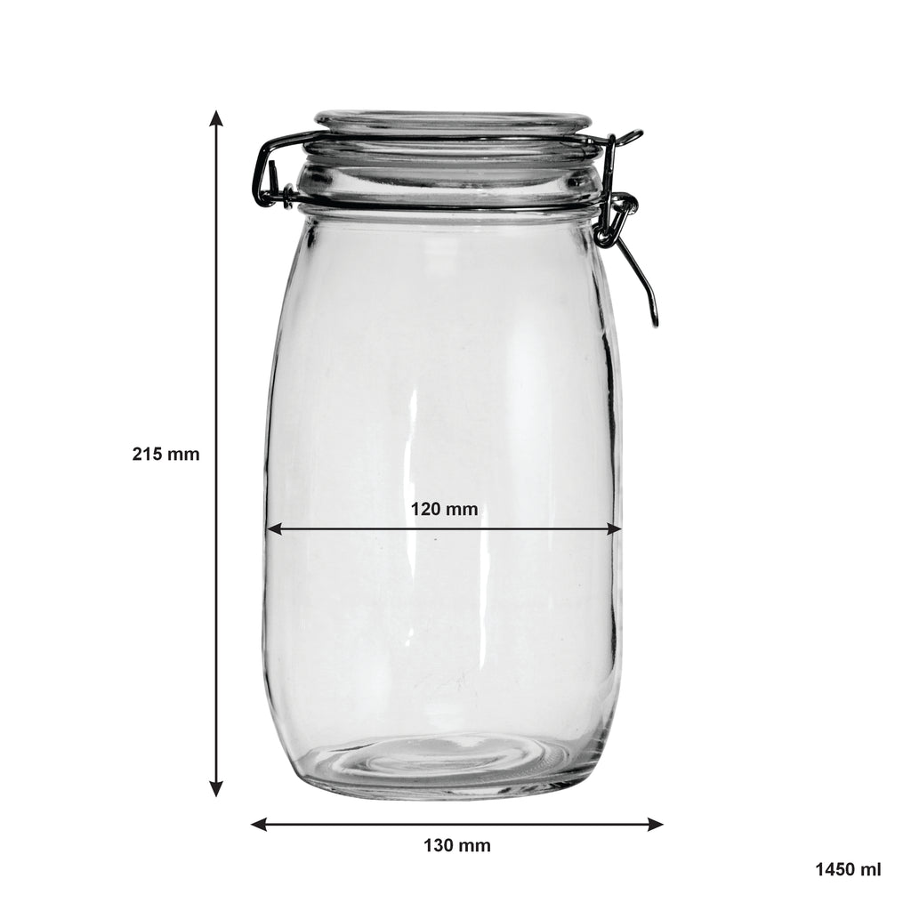 Regent Hermetic Glass Canister With Clip Seal Glass Lid
