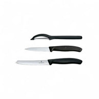 Victorinox Swiss Classic Paring Knife Set w/Peeler 3 Piece - Black