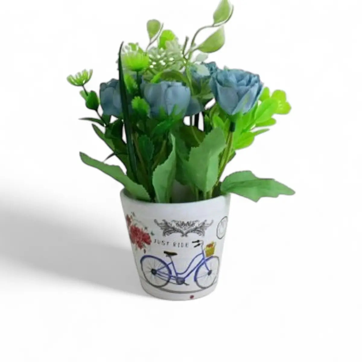 Artificial Potted Assorted Roses 10x21cm