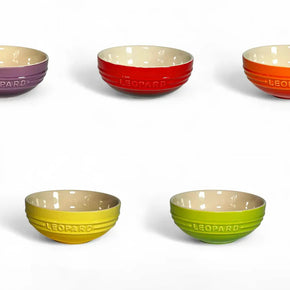 Leopard Ceramic Soup Bowl - Rainbow