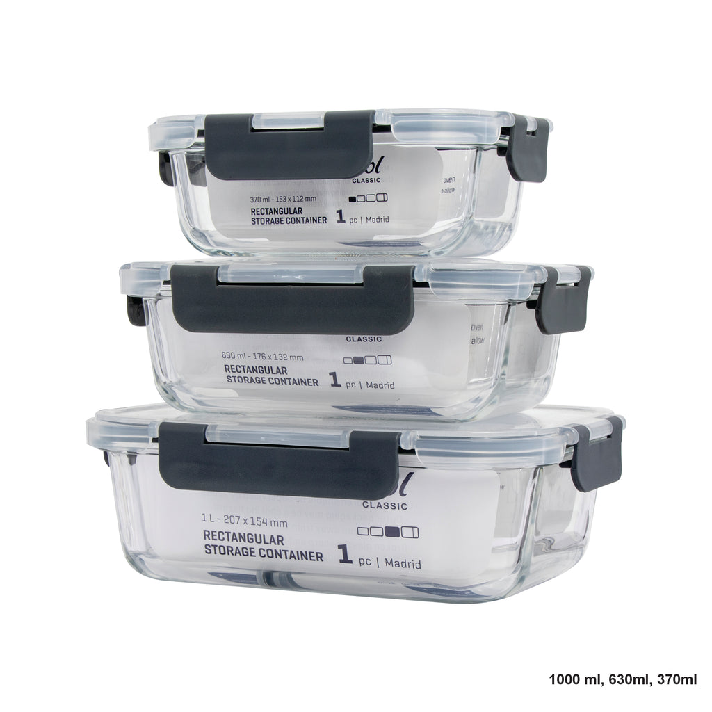 Consol Madrid Storage Containers With Clip On Vented Lids