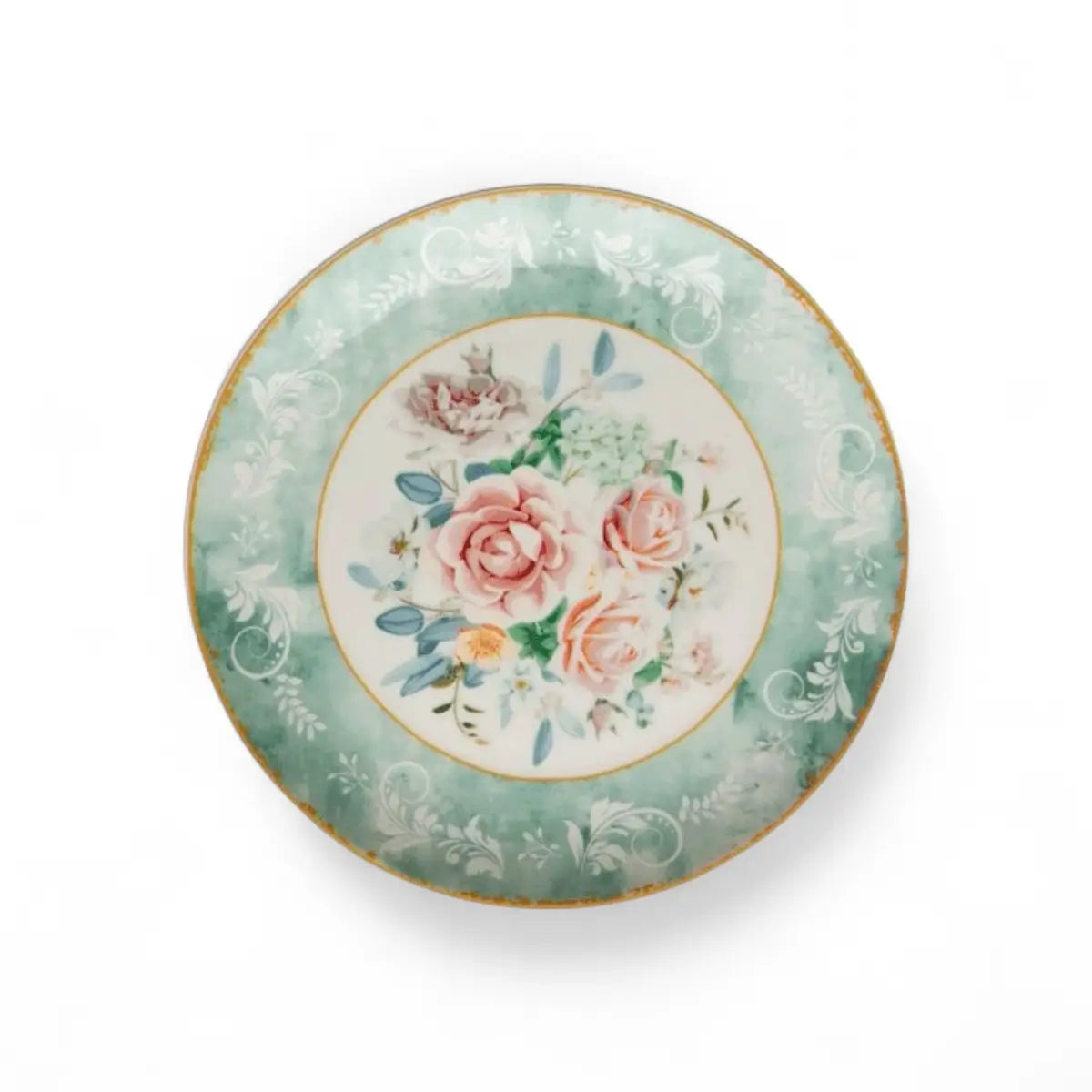 Jenna Clifford Green Floral Side Plate Set of 4