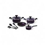 Continental Homeware 10pc Non Stick Cookware With Utensils Black