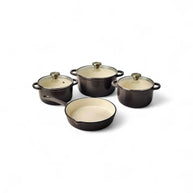 Continental Homeware 7pc Cast Iron Set With Glass Lid