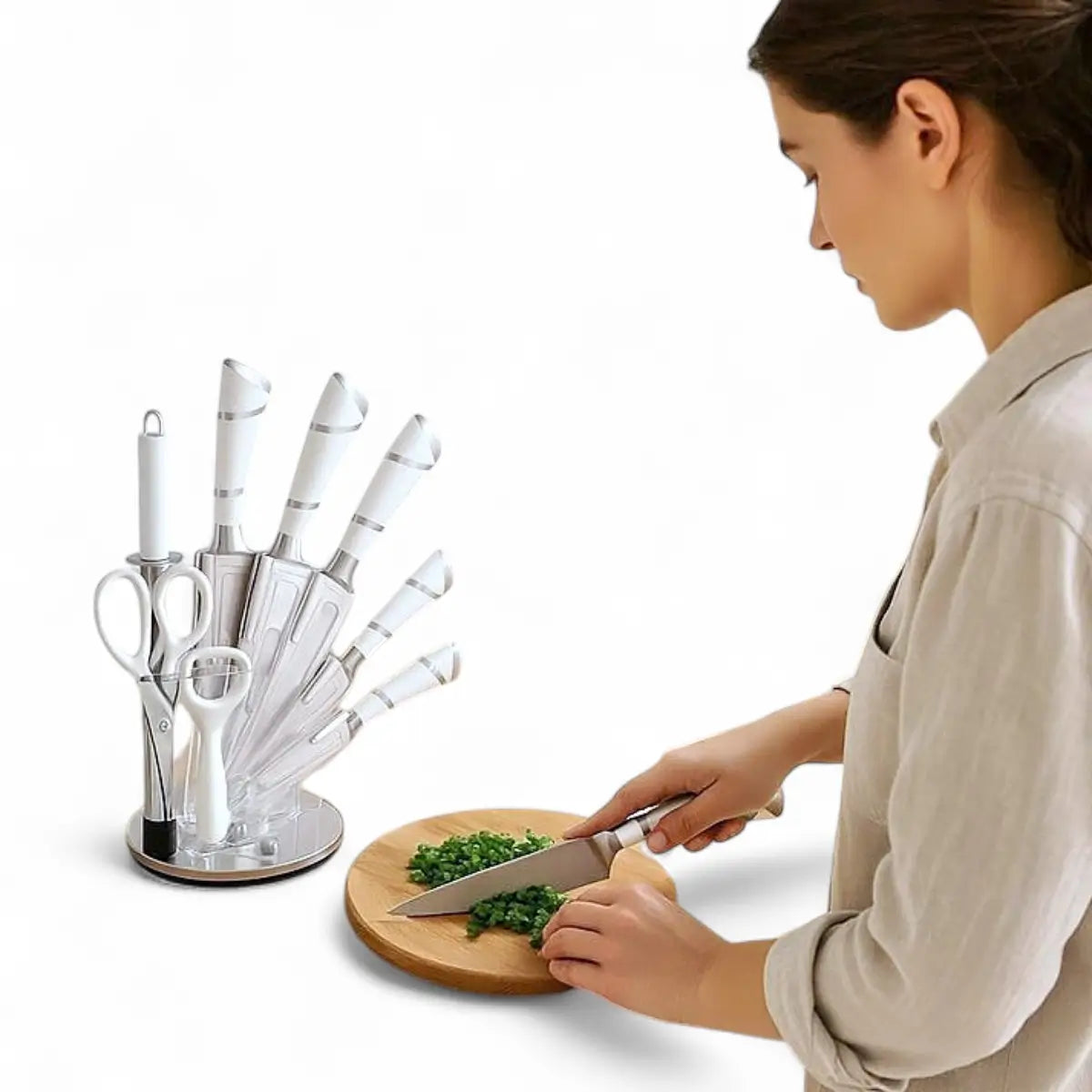 Continental Homeware Knife Set White 9pc