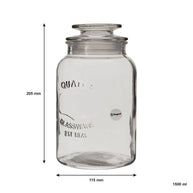 Regent Round Canister (Quality) Embossed With Glass Lid