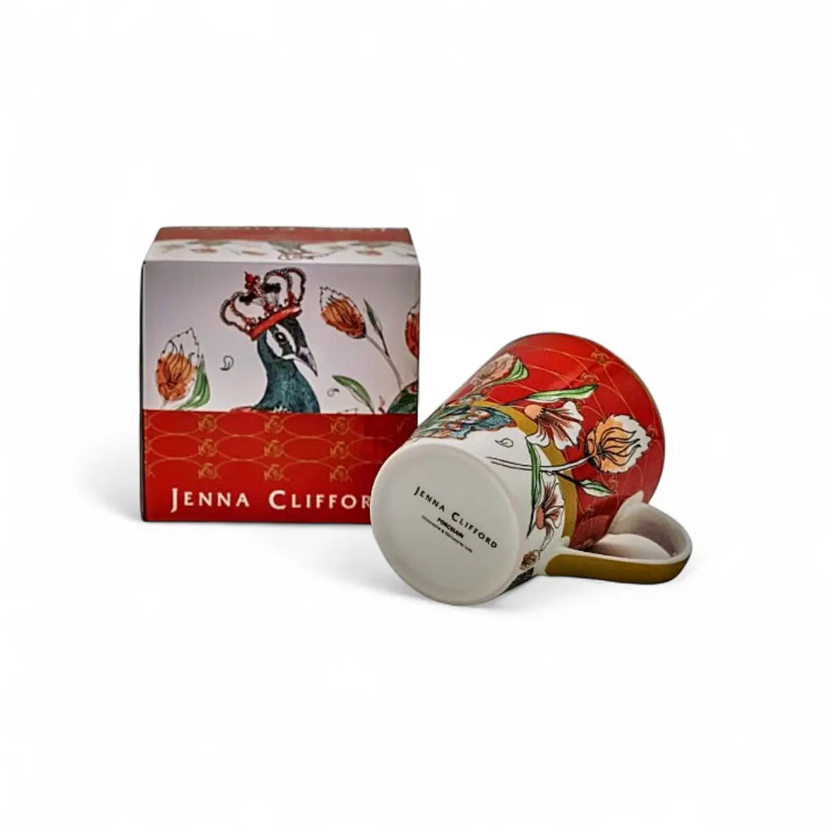 Jenna Clifford Peacock Red Coffee Mug In Gift Box