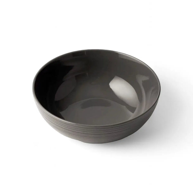 Jenna Clifford Embossed Lines Salad Bowl 25cm - Light Grey