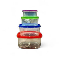Continental Homeware 4pc Rectangular Rainbow Container Set