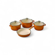 Continental Homeware 7pc Cast Iron Set With Glass Lid