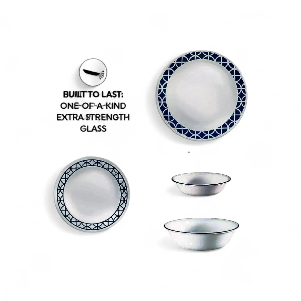 Corelle Cobalt Circles 16 Pc Dinner Set