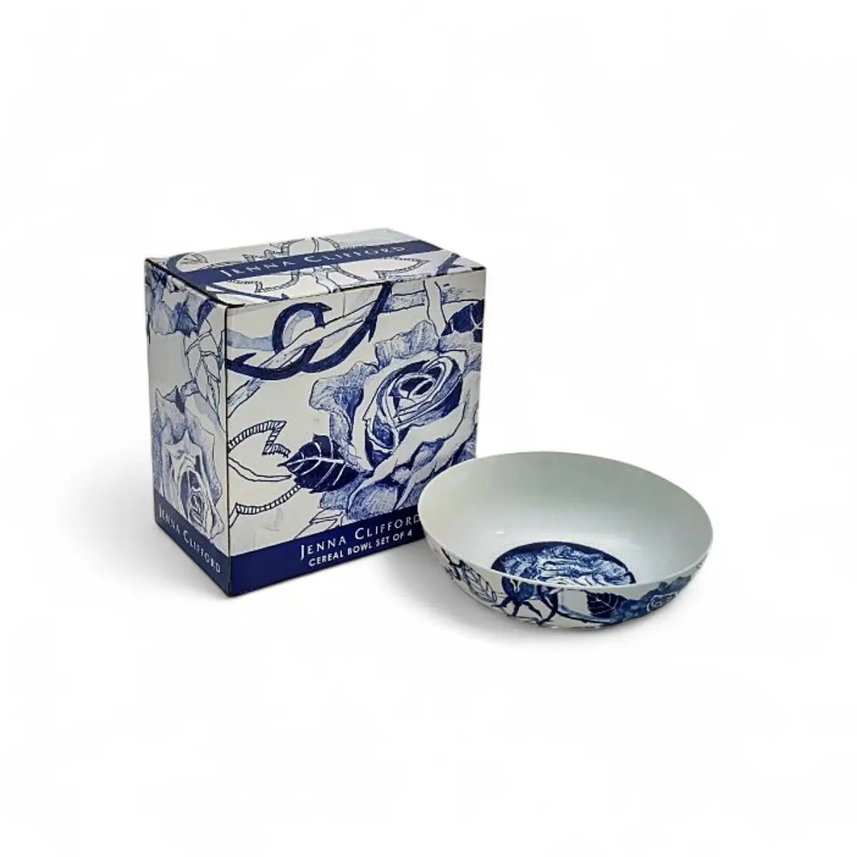 Jenna Clifford Peacock Sapphire Garden Cereal Bowl Set of 4