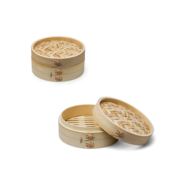 Regent 1-Tier Oriental Bamboo Steamer with Lid (180mm x 84mm)