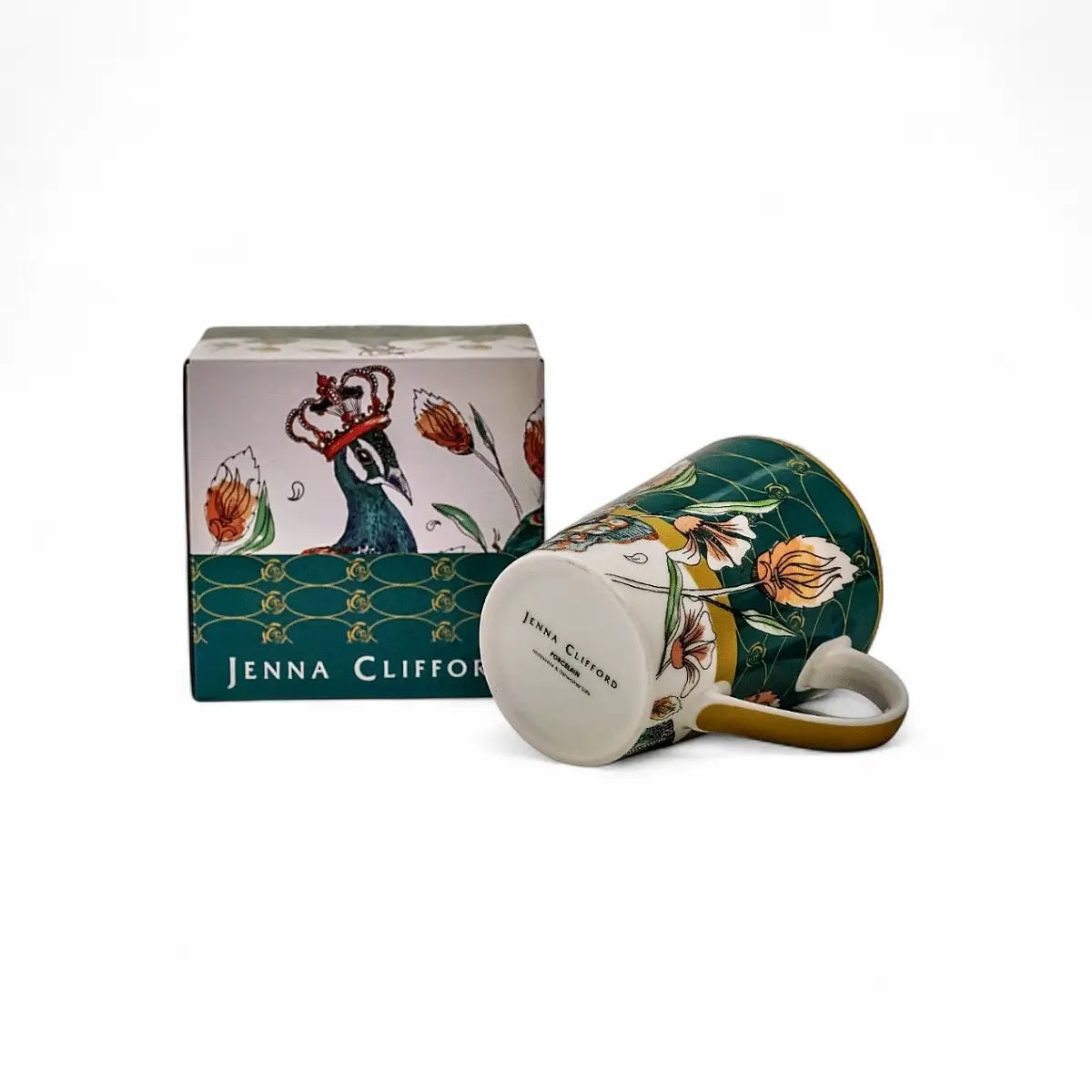 Jenna Clifford Peacock Green Coffee Mug In Gift Box
