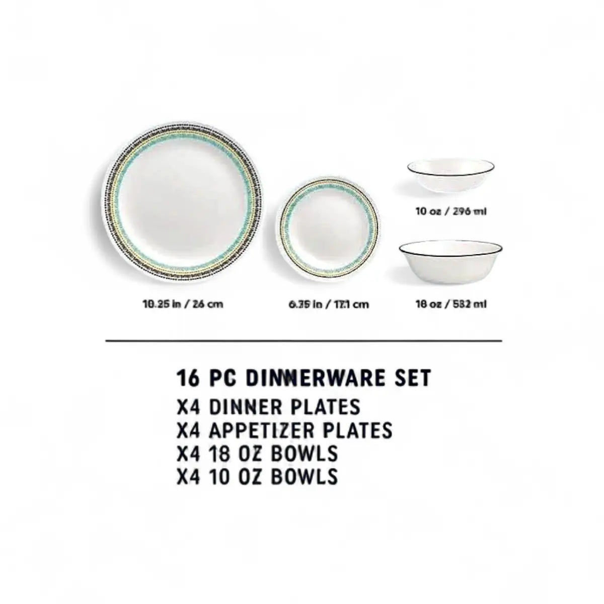 Corelle Paloma 16 Pc Dinner Set