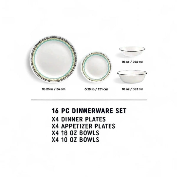 Corelle Paloma 16 Pc Dinner Set