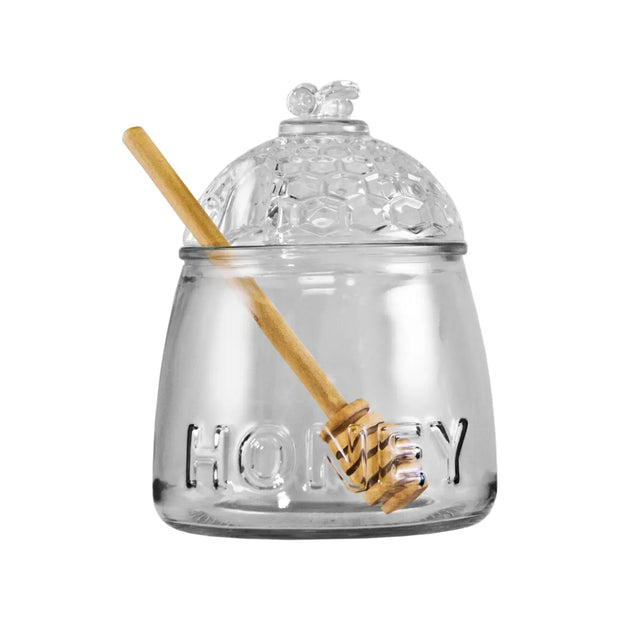 Regent Glass Honey Dispenser With Lid & Dipper 590ml